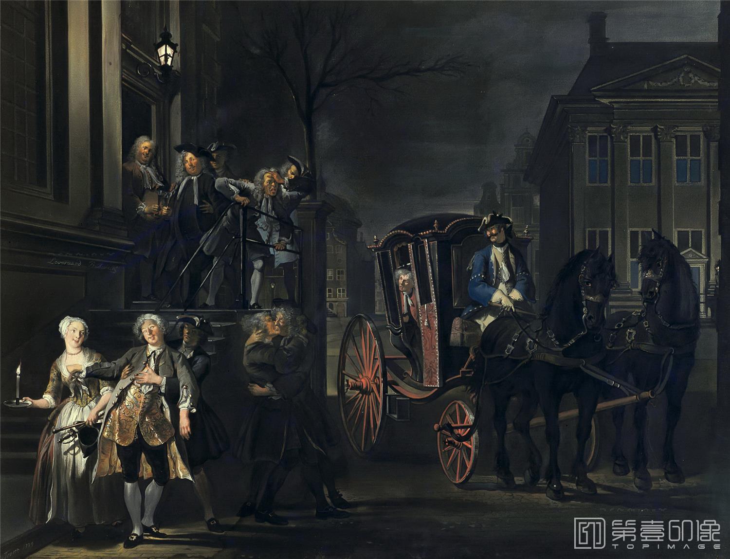 油画-荷兰莫瑞斯泰皇家美术馆Cornelis Troost - Ibant qui poterant, qui non potuere cadebant-128